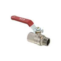 Кран шаровой ручка рычаг,латунь,внутренняя/наружная резьба 3/4", PN25 никель, РТП