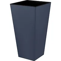 Горшок цветочный InGreen Лондон CUBE 300х300х564мм 34л c дренаж. вставкой вулканический серый