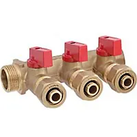 Коллектор лат.с кранами и цангами ГШ 3/4 х 16 х 5отв. PF266.5