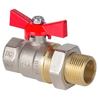 Кран шаровой Tebo полный проход c накидной гайкой 1/2" бабочка