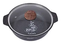 Кастрюля-жаровня 3л со стекл. крышкой, АП линия "Granit ultra" (blue) "Kukmara"