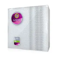 Салфетки "Lista" 33 см х 33 см, 40 листов, БЕЛАЯ с тиснением,100 % целлюлоза.