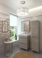60 Тумба под раковину в ванную White Stone 60 (ум. GRAND 60/MODUO 60/COMO 60) "EVA GOLD"
