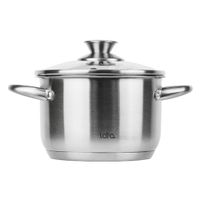 LR02-270 Кастрюля LARA (нерж) АФИНА 24x14,5см 6.5л, капсулированное индукционное дно, стекл. крышка