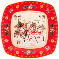 Блюдо lefard "Тройка" квадратное 25x4,2cm красное 85-1733