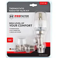 Комплект радиатора термостатический прямой 3/4  PF RVT 386