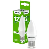 Лампа LED C35 свеча 12Вт 230В 4000К E27 GENERICA арт.LL-C35-12-230-40-E27-G