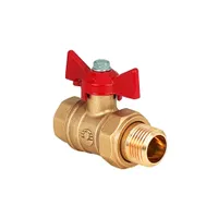 Кран шаровой латунный DeltaPro для ВОДЫ 1/2" ВР/НР бабочка, амер-ка,VALFEX 11Б27фт1М (80/20)