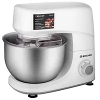 Кухонная машина BRAYER 1504BR 1000Вт, AC мотор, 3 скорости, чаша из нержав, 4л, 3 насадки