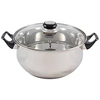 Кастрюля CLASSICA, объем 5,3 л, из нержавеющей стали с крышкой из жаропр стекла, с бакелит. ручками