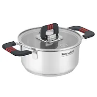 Кастрюля Rondell Stripes RDS-1636 1.2л. d=16см (с крышкой) стальной