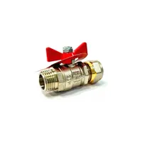 Кран шаровой Tebo под обжим НАР 16х1/2" бабочка (15/120)