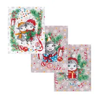 Полотенце рогожка "Новоголние овечки" 50*60