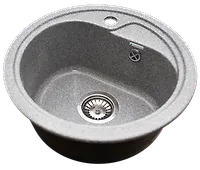 Мойка GranAlliance G-13 (d-440 мм) графит с сифоном