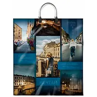Пакет ПЭ с пластмассовыми ручками 40x44+10см (100) Фотодень ламинированный Интерпак (х10/100) 220000