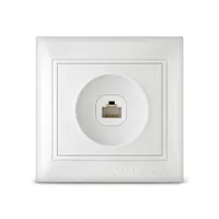 Розетка компьютерная одноместная "UNIVersal" серия "Севиль",с/у, 1А, RJ45, белая (еврослот) (HU2237