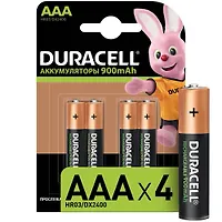 Аккумулятор DURACELL HR03 AAA 900мАч уже заряжены BL4