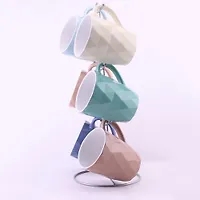 Набор кружек "Геометрия", Jewel, 350 мл. 4 шт. на металлической подставке "JEWEL" (ПС00108-06)