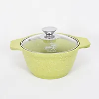 Кастрюля 1л со стеклянной крышкой, АП линия "Trendy style" (lime) "Kukmara" к11tsl