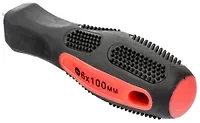 Отвертка Anti-Slip, SL6,0 х 100 мм, CrV, двухкомпонентная рукоятка, Matrix