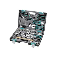 Набор инструментов, 1/2", 1/4",  CrV, пластиковый кейс  76 предм.// STELS арт.14104