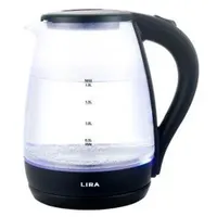 Чайник электрический LIRA LR 0105 NEW (диск, стеклянный корпус, объем 1,8л, 1800Вт)