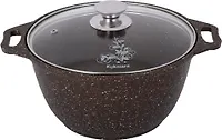 АП Кастрюля 3л со стеклянной крышкой (кофейный мрамор)  арт.кмк32а "Kukmara"