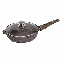 Сковорода 26см АП "Premium" (mokko) со съемной ручкой и стекл. крышкой арт. с026902