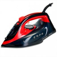 Утюг DELTA LUX DE-3000 черный с красным, 2000 Вт, керамика, самоочистка, паровой удар, 320мл
