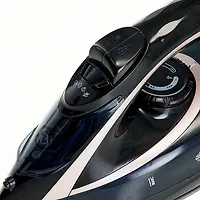 Утюг DELTA LUX DE-3001 черный с бронзовым, 2000 Вт, керамика, самоочистка, паровой удар, 320мл