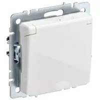 BRITE Розетка 1-местная с заземлением с защитными шторками и крышкой 16А IP20 РСбш10-3-БрБ белый Iek
