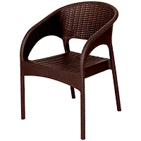 Кресло пластиковое Ola Dom RATTAN LUXE шоколадный до 100кг