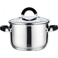 LR02-9002 Кастрюля LARA (нерж) 18x11,5см 2.9л, индукционное дно, все типы плит, силикон, слив 3/6мм.