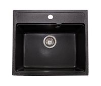 Мойка GranAlliance G-21   (560 х500мм) черная с сифоном