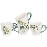 Кружка керамика, 4 шт, 450 мл, Эвкалипт, Daniks, 225792-ZPX300 (453439)