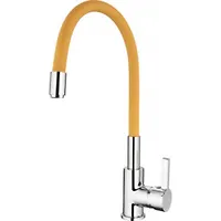 См-ль д/кухни LEDEME d-35 с силиконовым изливом (желтый+хром) RAINBOW L4898-4