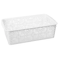 Корзинка универсальная 'floral', 380х250х125 мм, 10л (белый) арт.4312874 Бытпласт