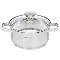 Кастрюля нерж ОПТИМА 2,2л со стекл крышкой нерж/ручки индукция Daniks QS-S-18/GS-01201-18CA