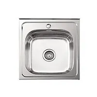 Мойка LEDEME накладная 50*50 т.0,8 ГЛЯНЕЦ бол.сиф. (L95050) (+ сифон)