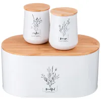 Набор agness "Provence" 2в1 хлебница 34*19*15 см, банка для сыпучих 10*12,5 см 2 шт 790-374 790-374