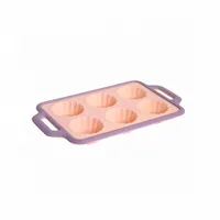 Форма для выпечки мини кексов AURORA 6шт 34x19,5x3cм силиконовая с металлической рамкой арт.ABA111
