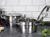 Набор кастрюль 4 предмета (16*9cm, 18*10cm) из нержавеющей стали (5860)