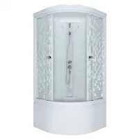 Душевая кабина Triton Мозаика 90*90 Б1/4круга,глубокий поддон,Аква,Мозаика,Белый 
