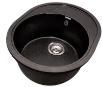 Мойка GranAlliance G-33 (570 х465мм) черная с сифоном