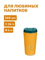 Термос питьевой вакуумный, бытовой, тм "Арктика", 360 мл, арт. 716-360B-ORGN, морошка