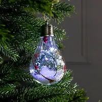 Елочный шар лампочка "Ветка елочки", 5 LED, от батареек, БЕЛЫЙ арт.4357254 г.Екатеринбург