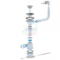 Сифон АНИ ГРОТ 3 1/2 "* 40 с переливом мойки (А0142S)