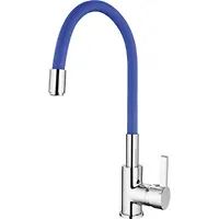См-ль д/кухни LEDEME d-35 с силиконовым изливом (синий+хром) RAINBOW L4898-6