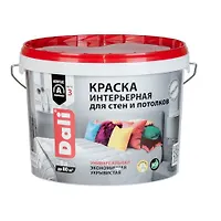 "DALI" краска акриловая интерьерная-стены-потолки белоснежная 9 л. (20913)