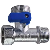 Кран шар.  для быт. прибор.   1/2"х3/4х1/2 г/ ш/ш  флажок, никель CTM CA3N1234